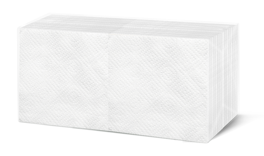 Prägeservietten weiß 33cm / 1-lg / 1/4 Falz
